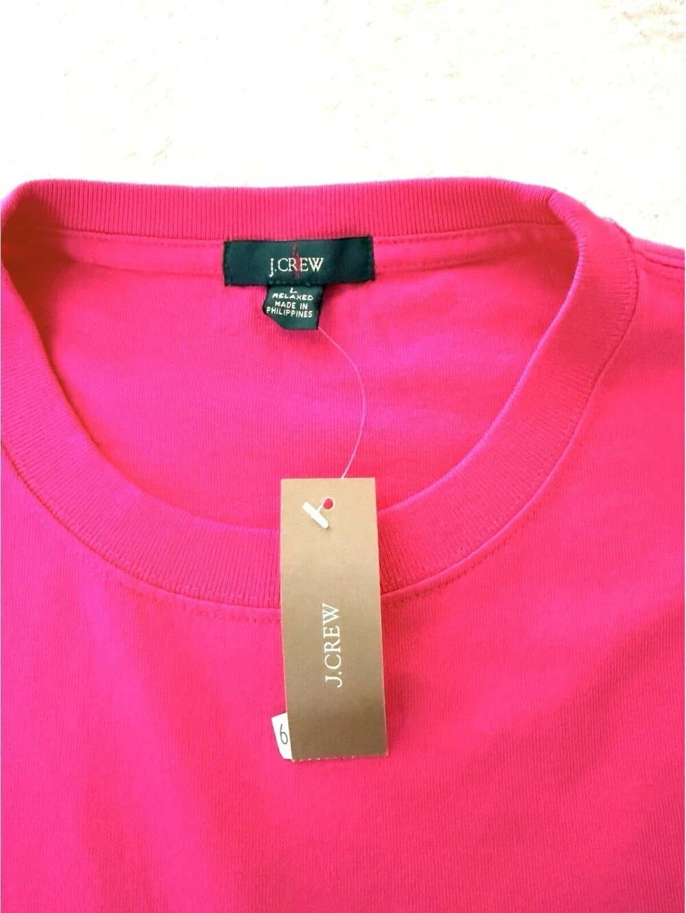 J.Crew Re-Imagined Hot Pink Relaxed Fit 100% Cotton T-Shirt Men’s L NWT